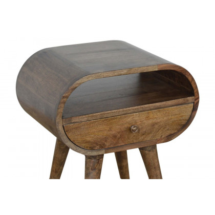 Artisan Circular Open Slot Bedside - Gray Washed