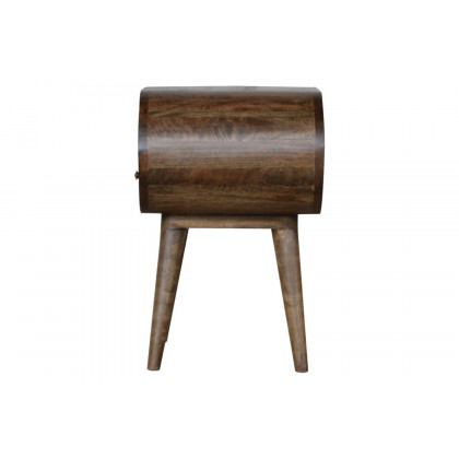 Artisan Circular Open Slot Bedside - Gray Washed
