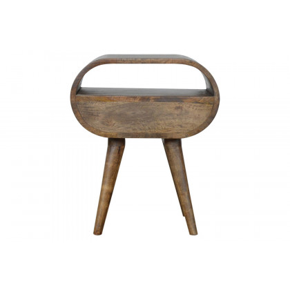 Artisan Circular Open Slot Bedside - Gray Washed