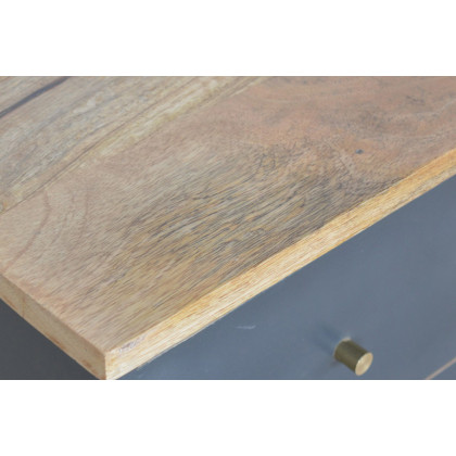 Artisan Hand Painted Bedside - Charcoal Black