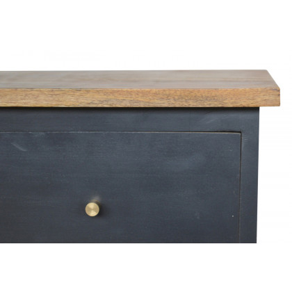 Artisan Hand Painted Bedside - Charcoal Black