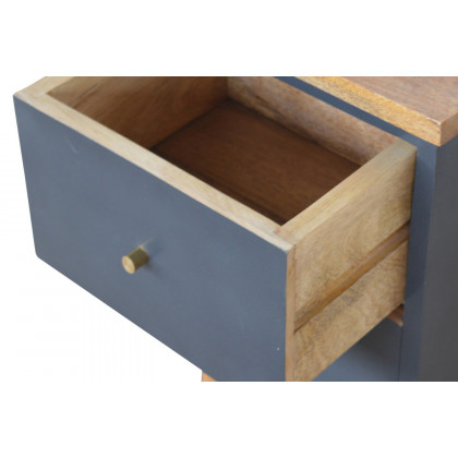 Artisan Hand Painted Bedside - Charcoal Black