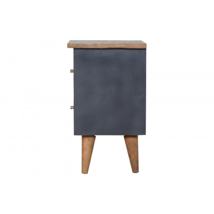 Artisan Hand Painted Bedside - Charcoal Black