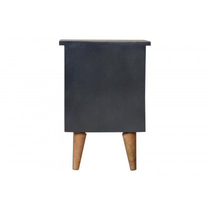 Artisan Hand Painted Bedside - Charcoal Black
