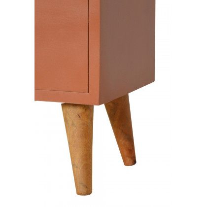 Artisan Hand Painted Bedside - Brick Red