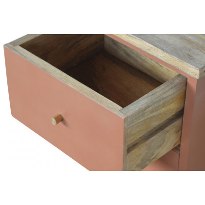 Artisan Hand Painted Bedside - Brick Red