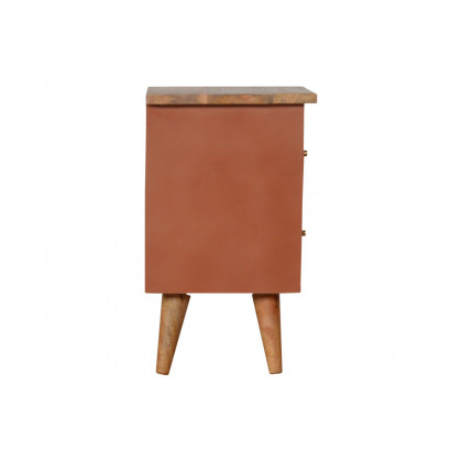 Artisan Hand Painted Bedside - Brick Red
