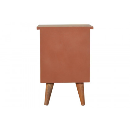 Artisan Hand Painted Bedside - Brick Red