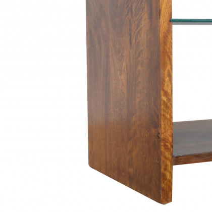 Artisan - Media Unit with Glass Shelf in Chestnut