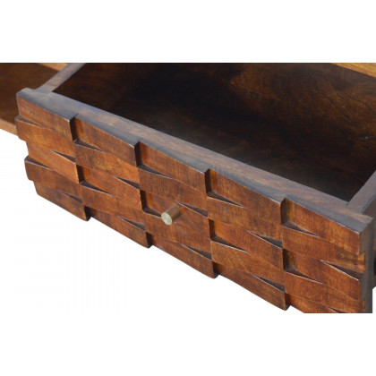 Artisan - Tile Carved TV Unit in Chestnut