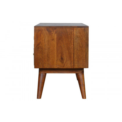 Artisan - Tile Carved TV Unit in Chestnut