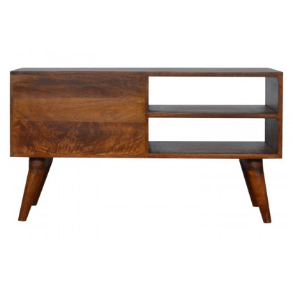 Artisan - Tile Carved TV Unit in Chestnut