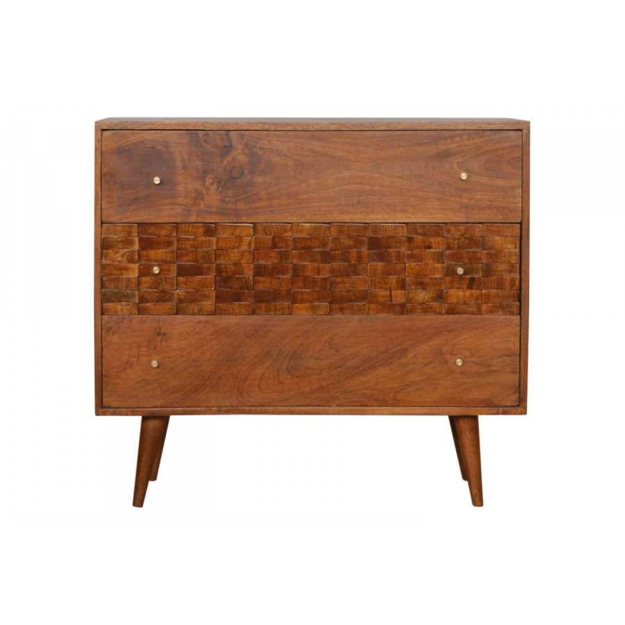 Artisan - Tile Carved Chest in Chestnut
