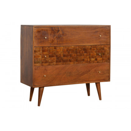 Artisan - Tile Carved Chest in Chestnut