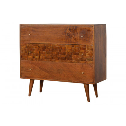 Artisan - Tile Carved Chest in Chestnut