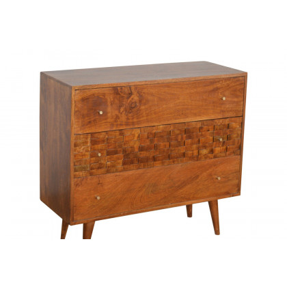 Artisan - Tile Carved Chest in Chestnut