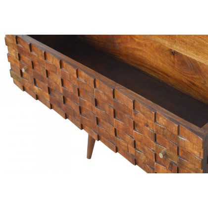 Artisan - Tile Carved Chest in Chestnut