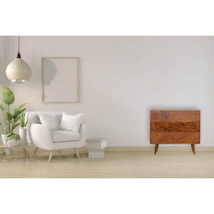 Artisan - Tile Carved Chest in Chestnut