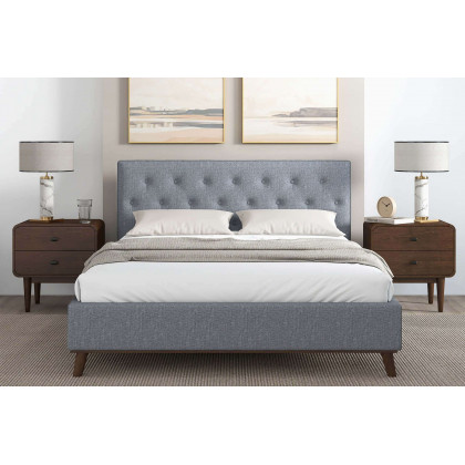 Ashcroft Graceville Fabric Platform Bed - Light Gray, King Size