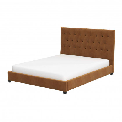 Ashcroft - Donald Mid-Century Modern Velvet Platform Bed
