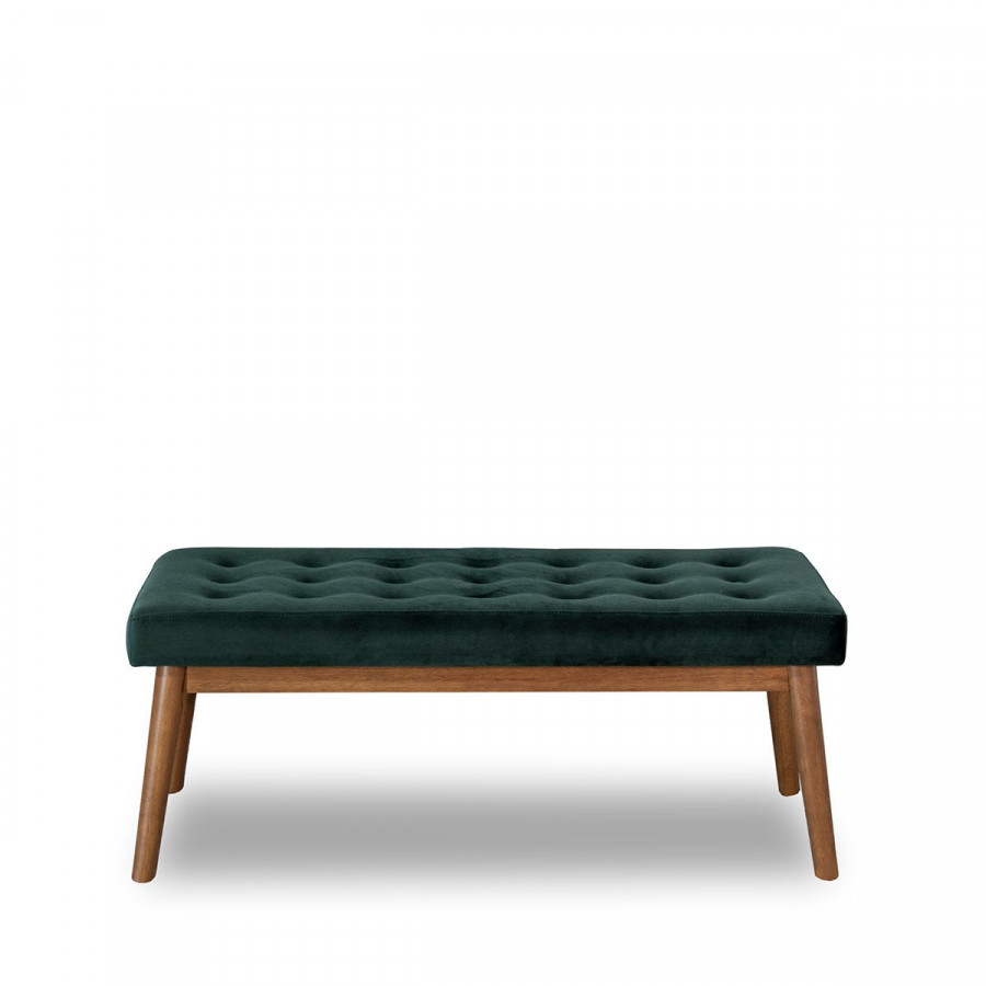 Ashcroft Delilah Modern Bench - Green Velvet
