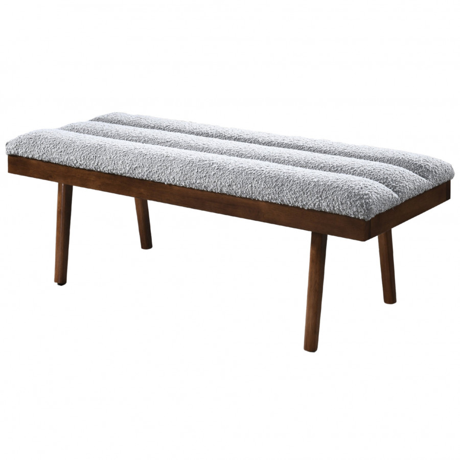 Ashcroft - Troni Light Gray Boucle Bench