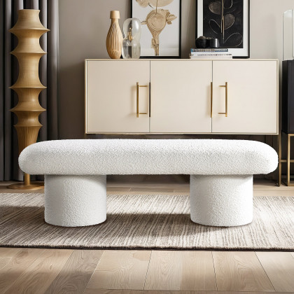 Ashcroft - Randolph Ivory Boucle Bench