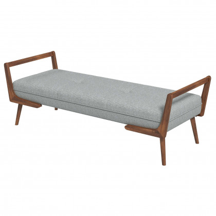 Ashcroft - Cora Mid-Century Modern Fabric Bench in Gray