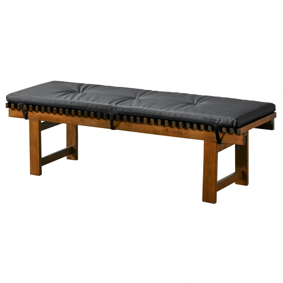 Ashcroft - Lucia Bench in Black PU Leather