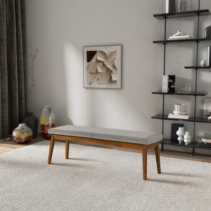 Ashcroft - Warren Bench in Ash Gray Fabric