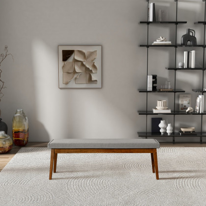 Ashcroft - Warren Bench in Ash Gray Fabric