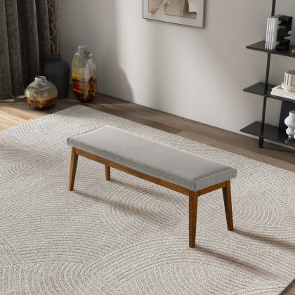 Ashcroft - Warren Bench in Ash Gray Fabric
