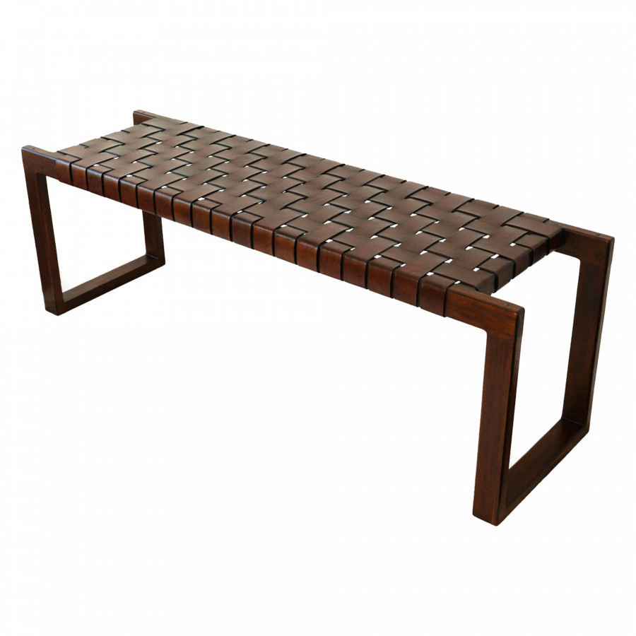 Ashcroft - Christina Leather Bench in Tan