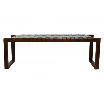 Ashcroft - Christina Leather Bench in Tan