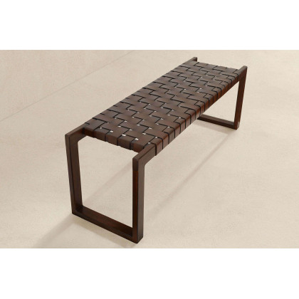 Ashcroft - Christina Leather Bench in Tan