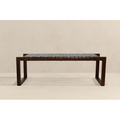Ashcroft - Christina Leather Bench in Tan