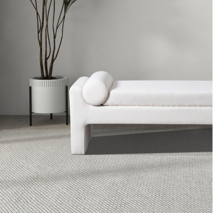 Ashcroft - Camden Bench in White Boucle