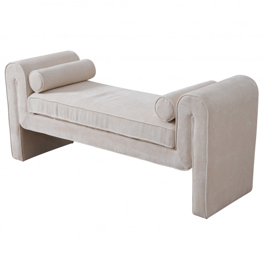 Ashcroft - Regent Bench in Cream Chenille