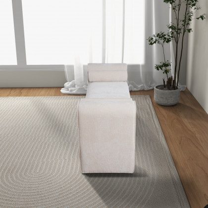Ashcroft - Regent Bench in Cream Chenille
