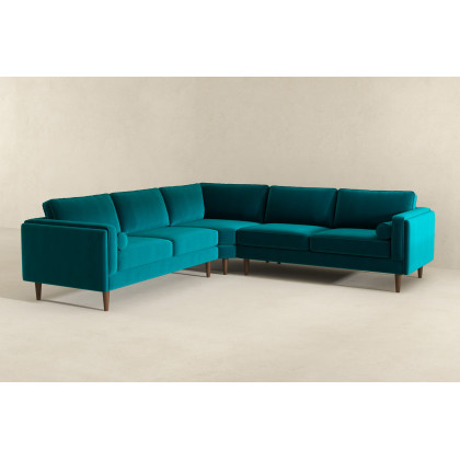 Ashcroft Amber Corner Sectional Sofa - Teal