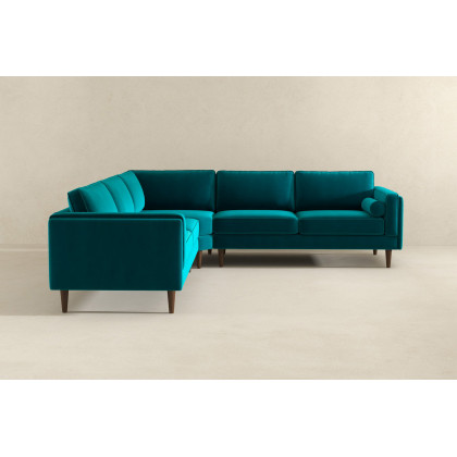 Ashcroft Amber Corner Sectional Sofa - Teal
