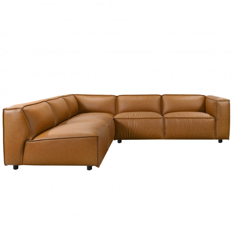 Ashcroft - Findlay Mid Century Modern Vegan Leather Corner Sectional Sofa