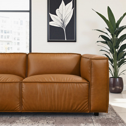 Ashcroft - Findlay Mid Century Modern Vegan Leather Corner Sectional Sofa
