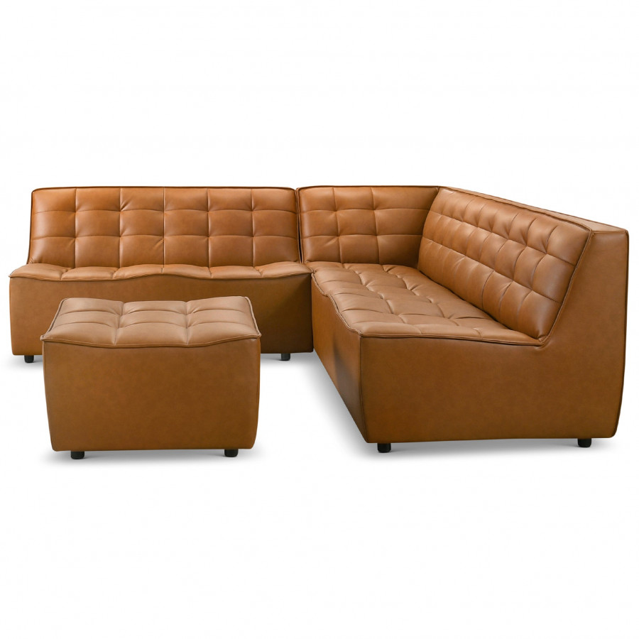 Ashcroft - Selen Comfy & Chic Corner Sectional Sofa with Ottoman