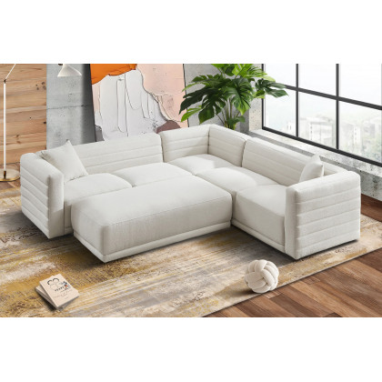 Ashcroft Solo Modular Corner Sectional Sofa - Cream