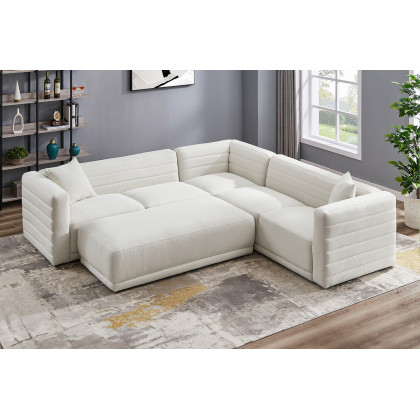 Ashcroft Solo Modular Corner Sectional Sofa - Cream