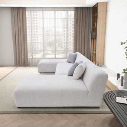 Ashcroft - Audrey Cream Chenille U Shape Corner Sofa