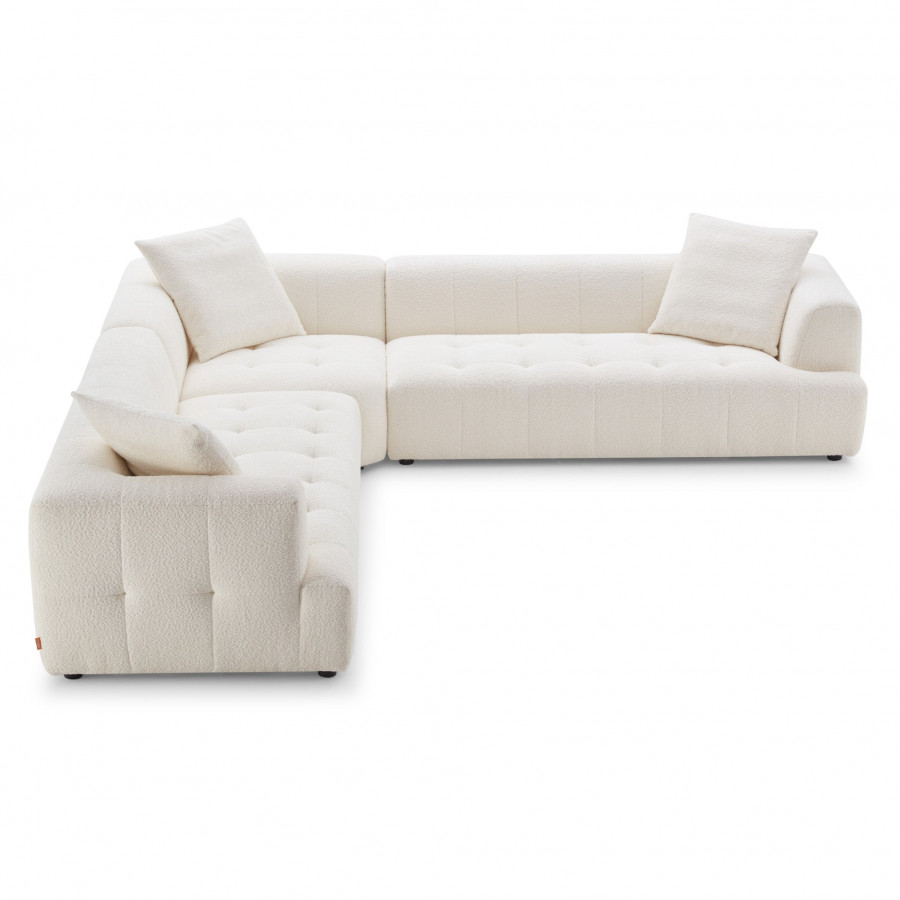 Ashcroft - Kaynes Ivory Boucle Corner Sofa