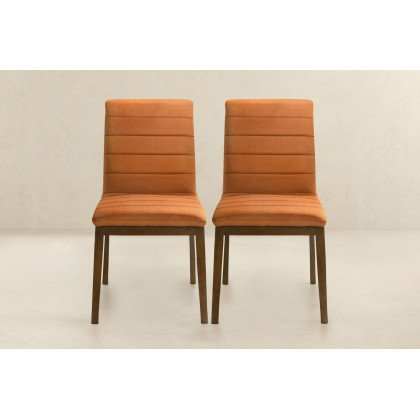 Ashcroft Ines Velvet Dining Chair (Set Of 2) - Burnt Orange