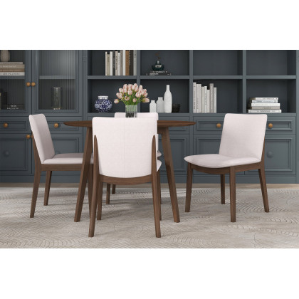 Ashcroft Laura Linen Upholstered Solid Wood Dining Chair (Set Of 2) - Beige